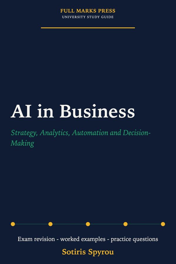 Cover of AI in Business, a Full Marks Press university study guide