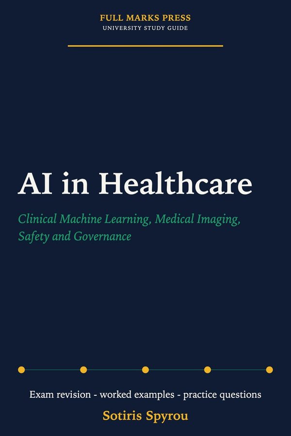 Cover of AI in Healthcare, a Full Marks Press university study guide