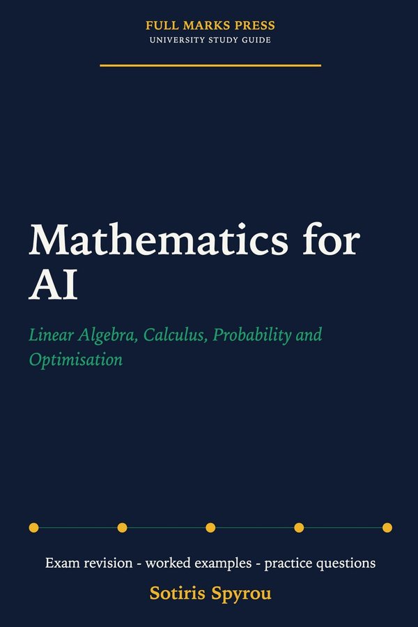 Cover of Mathematics for AI, a Full Marks Press university study guide